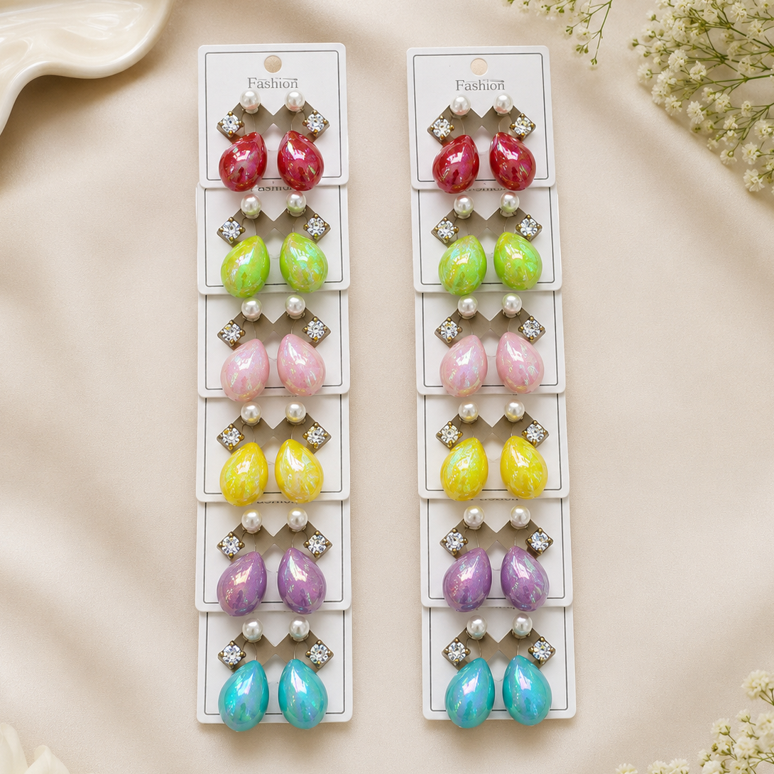 [NEW] [DRAFT] 18rs each 12-pair of imported earrings combo (4159) 37 [All Products, 16rs earrings collection]