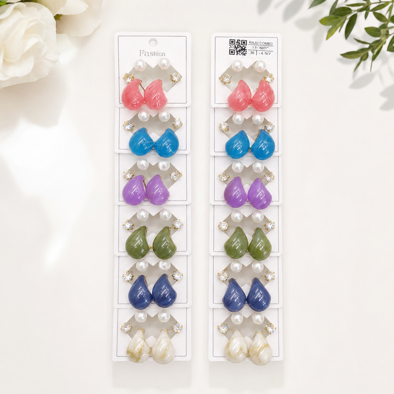 [NEW] [DRAFT] 18rs each 12-pair of imported earrings combo set (9587) 48 [All Products, 16rs earrings collection]