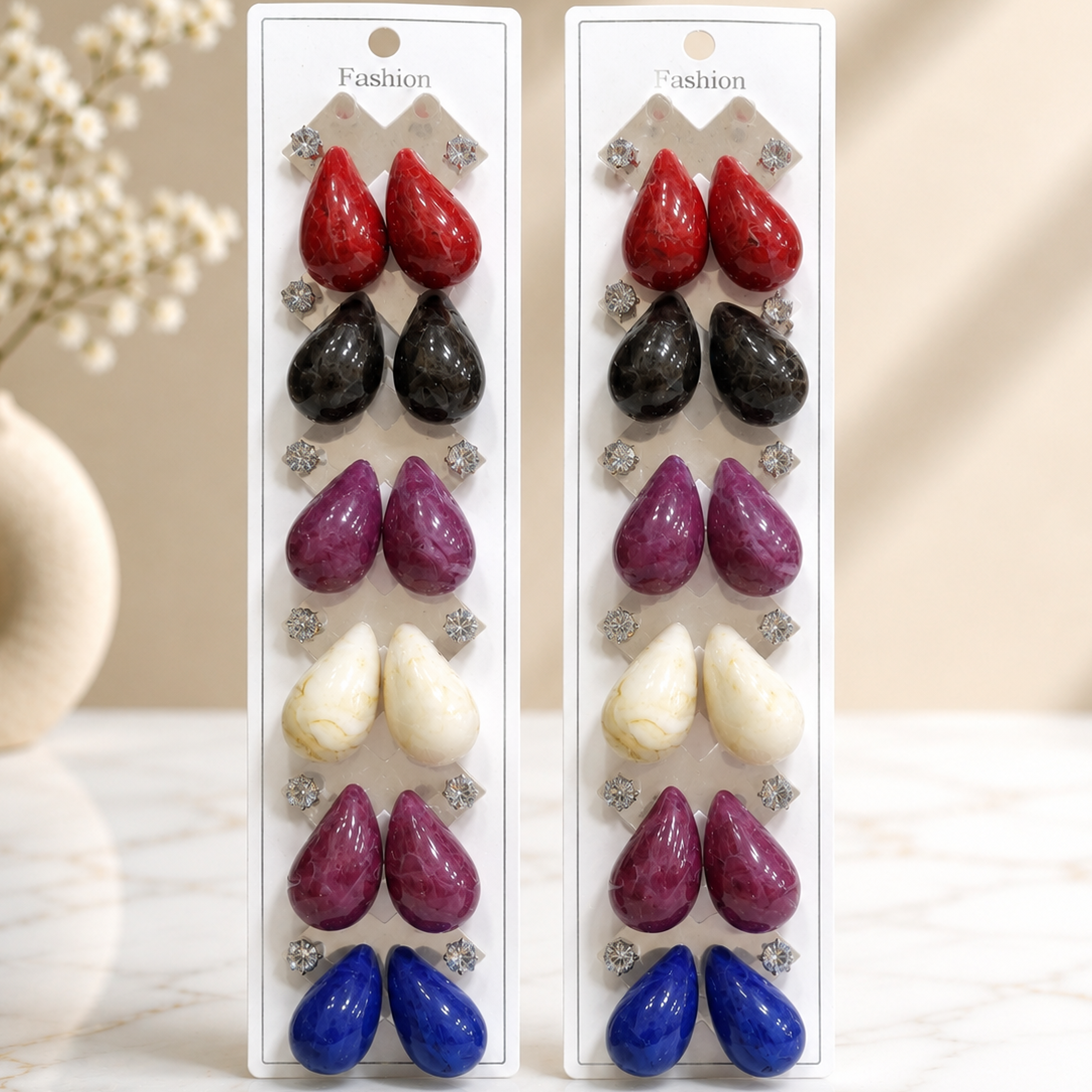 [NEW] [DRAFT] 18rs each 12-pair of imported earrings combo (9667) [All Products, 16rs earrings collection]